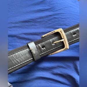 Men's Black Leather/ Nylon Belt